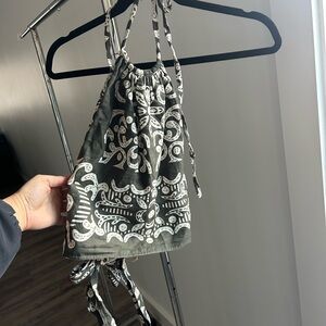 Stylish grey and White halter top